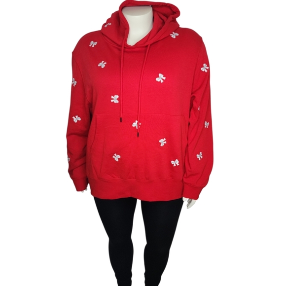 NWT 3XL Ampersand Red Bow Hoodie 🎀 Winter Cozy Holiday Chic NYE Streetwear - Picture 1 of 8
